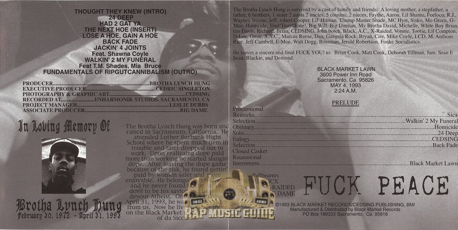 Brotha Lynch Hung 24 Deep 3rd Press. CD Rap Music Guide